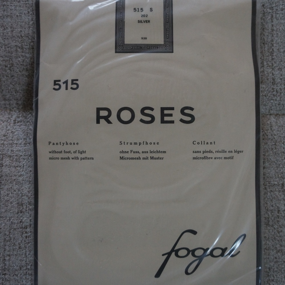 Fogal - Roses, 514 Pantyhose, Silver, S